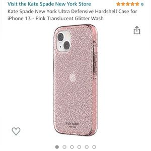 Kate Spade New York Ultra Defensive Hardshell Case for iPhone 13 - Pink Glitter